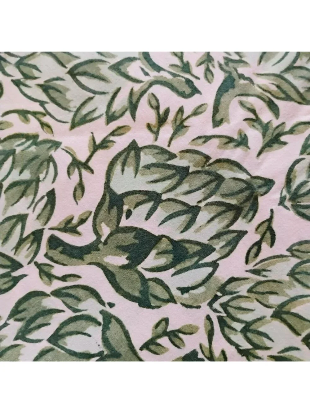 Vintage Pomegranate Inc 86” Round Tablecloth, Artichokes, Green Block Print
